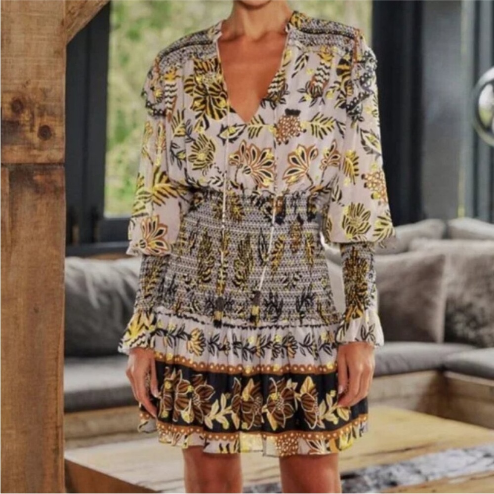 FARM Rio NWT Multicolor Floral Long Sleeve Dress